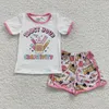 Kleidungssets Großhandel Sommer Kleinkind Kinder Zurück zur Schule Outfit Kinder Kurzarm Blau Taschenhemd Tops Bleistift Shorts Baby Boy Set