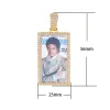 Collane rettangolo personalizzato Pendente fotografico per uomo Memoria Memoria Medaglioni a sospensione Gold Colore oro zircone zircone hip hop gioielli