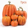 7st Festival Party Fall Home Decoration Garden Artificial Pumpkin Diy Model Vegetable Fake Halloween Props Craft Realistic Y20100223G