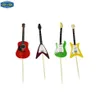 CHICCHIC 24pcs a Set Colorful Guitar 4 Shapes Cupcake Toppers Cake Picks Decoration with Toothpicks240e