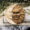 Articles de nouveauté Sculpture murale soleil et lune icônes célestes de l'astronomie décor de jardin attrape-extérieur Vintage ornement de maison 270b