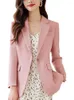 Abiti da donna Blazer da donna Donna Verde albicocca Rosa Nero Solido Manica lunga Bottone singolo Giacca sottile Cappotto formale da lavoro da lavoro femminile