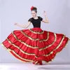 Stadiumkleding van de Spaanse vrouw Flamenco Rok-danskostuum Jurk voor zwart Spanje Adu Ondersteuning Maagfestival