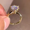 Anel solitário 3ct diamante mulher prata 925 ouro amarelo moissanite casamento de noivado 2ct moissanite com certificado y23022525