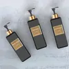 Sıvı Sabun Dispenser 500ml/16.Oz Şampuan Pres Pompası Şişe Altın Su geçirmez Etiketler