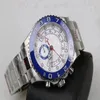 Watches Men Automatic Cal 4161 Movement chronograph Movement Blue Ceramic Ceramic Eta Watch Mens 904L Steel GMF 116680 Valjoux 116680 GM Wris272O