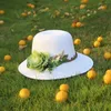 Wide Brim Hats Sunscreen Women's Flat Hat Flower Beach Barrel Cap Sun Spring Summer Outdoor Breathable Sunshade Straw Wholesale