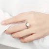 Cluster Rings 925 Silver Retro Jewelry Simulated Pearls Zircon Wide Ring Female Dainty Bohemian Vintage Fashion Engagement