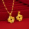 Colar real 18k ouro pingente colar nó chinês na moda folha design sólido 999 corrente para mulheres jóias finas presentes