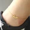 Cavigliere Nome personalizzato Cavigliera Lettera personalizzata Bracciale alla caviglia Catena a maglie Ciondoli in acciaio inossidabile Enkelbandje personalizzato per le donne JIA001