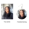 Earrings SOMEHOUR Wholesale Customized Earrings Wooden Drop Dangle Both Sides Printing Personalized Photos Pendant Jewelry For Women Gift