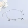 Anklets S925 Sterling Silver Pięcioczęściowy gwiazda Retro Anklet prosta słodka modna niszowa niszowa nisza