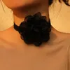Choker Different Color Women Gothic Rosette Floral Bridal For Wedding Party Rose Flower Velvets Necklace