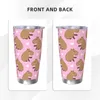 Tumblers söta tecknad capybara Sydamerika Fauna Tumbler Vakuumisolerade kaffekoppar med lock Straw Car Mugs Water Bottle 20oz