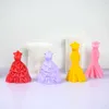 Strumenti artigianali 3D Fancy Abito da sposa Candela Stampo in silicone Artigianato fai-da-te Gesso Sapone Resina Creazione di cristalli per i regali di San Valentino