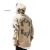 Design New Flower Print Hoodies Men Hip Hop Side Split Sweathy Sweethirts Sweet Hotlowed Pullover à manches longues Tops1