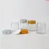 12 x 80 g leeres Reise-Gesichtscreme-Glasgefäß, 1/3 Unzen, Kosmetik-Make-up-Probenbehälter, Emulsion, nachfüllbarer Behälter, Silber-Gold-Deckel, hohe Qualität von Fipo