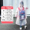 Regenmäntel EVA Transparent Kinder Regenmantel Mädchen Ganzkörper Wasserdicht Jungen Kindergarten Schüler Poncho Mit Schultasche Platz