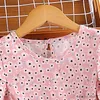 Vestidos de niña 2024 Verano 4-7 años Niñas con cuello en V Lindo vestido de estampado floral Plisado con cordones Una línea Falda hasta la rodilla Linda Moda Cómoda