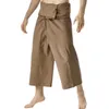 Pantalon pour hommes été unisexe lâche yoga décontracté grande couleur unie polyvalent mode simple pirate harlan capris