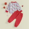 Clothing Sets 2024-09-04 Lioraitiin 0-3Y Toddler Boy Christmas Clothes Set Cartoon Santa Long Sleeve Sweatshirt Tops Pants Autumn Outfits