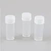 200 x 4g 4ml Tubes à essai en plastique PE avec bouchon blanc Laboratoire Conteneur d'échantillon dur Flacons d'emballage transparents Femmes Bouteilles cosmétiques Pshkm