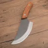 Küchenmesser High Carbon Steel Satin Blade Full Tang Holzgriff Feststehende Messer Outdoor Camping Jagdmesser