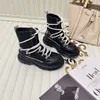 Designer Martin Lace-up High Quality Men Kvinnor Tjocksoled Real Leather Half Classic Style Shoes Spring Snow Boots Nylon Canvas Ankel Boot