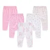 Calças Kiddiezoom 5 peças Born Baby Boy Girl Calças Quatro Estações Unissex Trouses Algodão Estampado Roupas Infantis