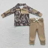 衣料品セット卸売幼児迷彩のセーターキッドラペルプルオーバー衣装子供長袖ポケットコットンパンツセットマッチングボーイガール