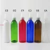 24 x 250 ml 250cc Clear Amber Red Blue Plast Parfym Mist Spray Bottle Refillable Pet Cosmetic Atomizer med sprayerfri frakt av MTKVG