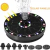 Garden Decorations Solar Fountain LED Lighting Round Pump Water Feature Build In Battery Landscape Bird Bath Yard Pool Floating Wi249D