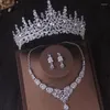 Pinces à cheveux de luxe couleur argent cristal ensembles de bijoux de mariée diadèmes de mariée couronne collier boucles d'oreilles mariage Dubai ensemble pour fête bal