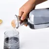 Bouteilles d'eau Pichet de carafe en verre nordique avec couvercle en bois Bouilloire Tasse à boire Pot à thé Pot à jus Pichet à boisson domestique Bouteille transparente