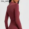 Novità Giacca da yoga da donna a maniche lunghe Giacca con zip intera Cardigan Tinta unita Sport nudo Modellatura Vita attillata Fitness Corto Allentato Jogging Abbigliamento sportivo Abbigliamento yoga