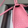 Timglasväska alligator präglad ko läderfabrik anpassad rosa mode handhållna messenger multifunktion parti kvinnor lux