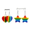 Brincos 2210102830, 12 Paar LGBT-Regenbogen-Ohrringe, Gay-Pride-Charm-Herz-Ohrring für Damen, Modeschmuck