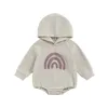 Rompers CitgeeAutumn Infant Baby Boys Girls Sweatshirts Bodysuit Rainbow Print Hooded Long Sleeve Hoodies Jumpsuits Fall Clothes