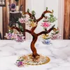 Glass Crystal Lotus Tree With 12pcs Fengshui Crafts Home Decor Figurines Christmas Year Gifts Souvenirs Ornament Decorative Object230D