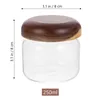 Storage Bottles Glass Jar Canisters With Wood Lids Sugar Container Sealed Tea Airtight Coffee Wooden