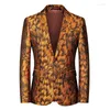 Costumes pour hommes 2024 Costume imprimé Banquet Business Casual Large One Button Top Coat