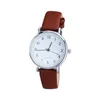 Wristwatches Women Watch Easy To Read Arabic Numerals Simple-Dial Digital Leather Strap Quartz Montre Femme