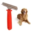 Hundkläder Dematting Comb for Dogs and Cats Tool Pet Detangler Diy Cat Grooming Rake Brush (Red)