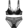 New Victoria Red Bride Wedding Sexy Lace Bra Top Support Gathering Underwear Women's Thin Set