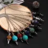 JLN Dowsing Pendulum Balance Reiki Natural Stone Crystal Red Agates Circular Cone Charm Pendant for Men Women Divination Meditation ZZ