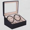 Horlogeopwinders Mechanisch Zwart PU-leer Automatische opbergdoos Collectie Display Sieraden US Plug Winder Box1288x