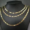 Real Gold Plated Chain 6 3mm Band Width Men Necklace Women Chains 19 Inches 28248U