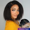 Afro Verworrene Gerade Seitenteil Spitze Perücke 13x1 Bob Echthaar Perücken für Frauen Brasilianische Perruque Cheveux Humains kurze BOB Spitze Perücke