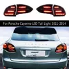 Para porsche cayenne led luz traseira 11-14 peça de automóvel conjunto de luz traseira streamer indicador de sinal de volta freio estacionamento luzes running