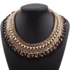 Collana di orecchini set moda trendy cordino intrecciato catena d'oro girocollo per donne collare colore lega metallo gioielli all'ingrosso